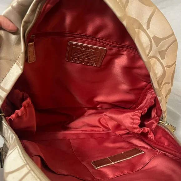 Coach Beige Backpack with Colorful Floral Design - Picture 5 of 5